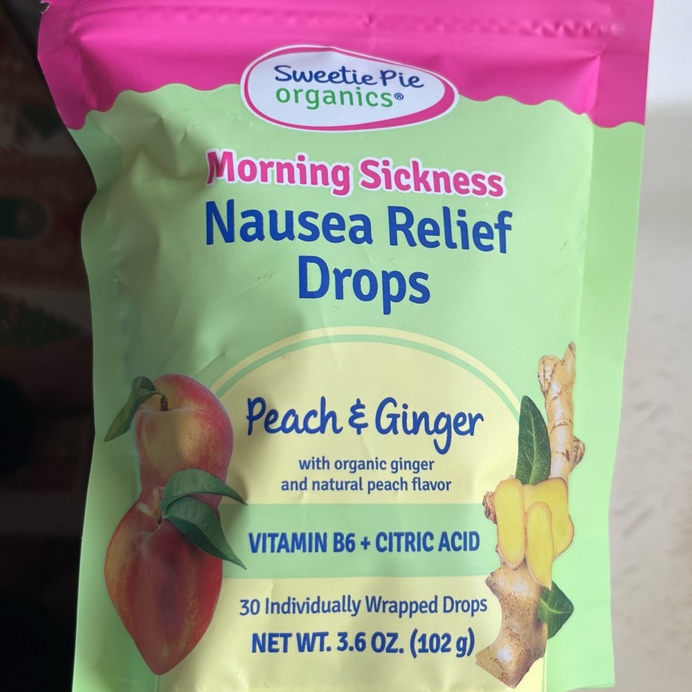 Sweetie Pie Organics Morning Sickness Nausea Relief Drops Peach & Ginger 3.6 Oz